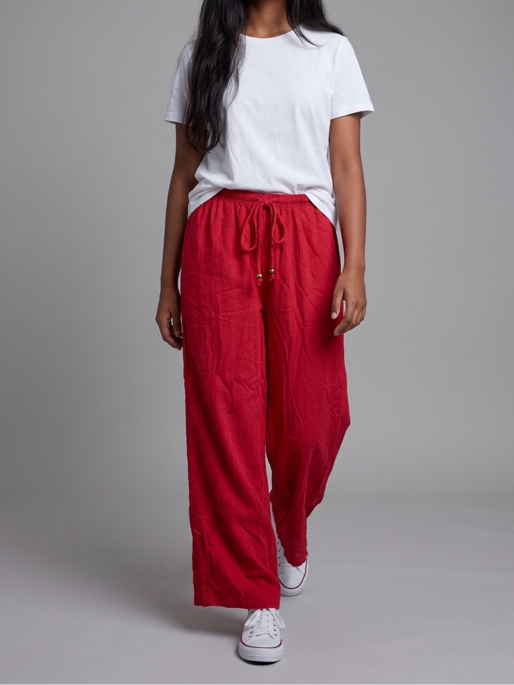 Merona Red Drawstring Wide-Leg Pants